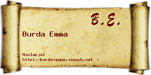 Burda Emma névjegykártya